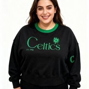NBA Black and Green Crew Neck Sweater
